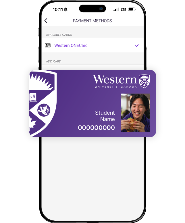 Image of the apps ability to save a western one card as a payment option